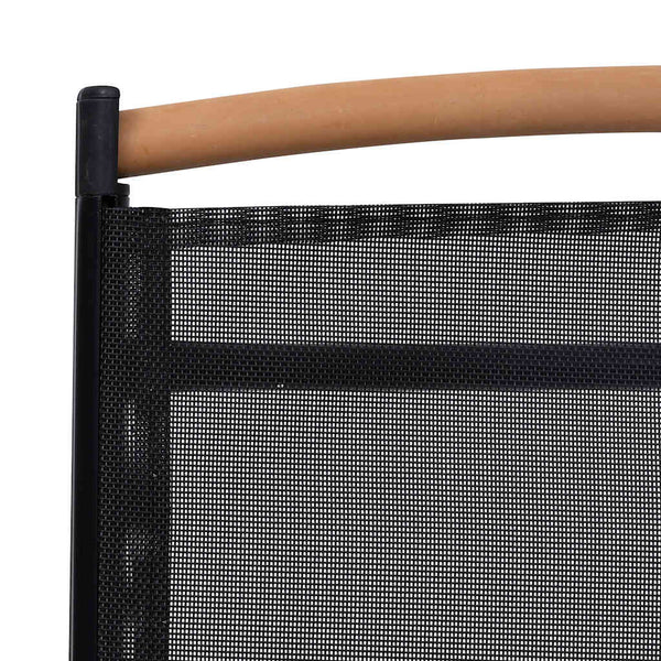 Klappbare Gartenstühle 2er Set Aluminium Textilene Schwarz