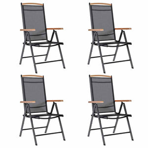 Klappbare Gartenstühle, 4er Set, Schwarz