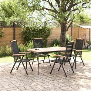 Klappbare Gartenstühle, 4er Set, Schwarz