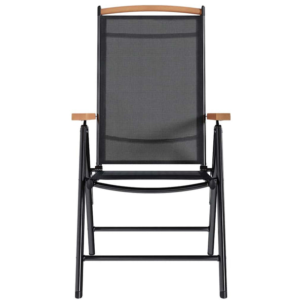 Klappbare Gartenstühle, 4er Set, Schwarz