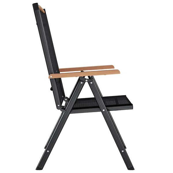 Klappbare Gartenstühle, 4er Set, Schwarz