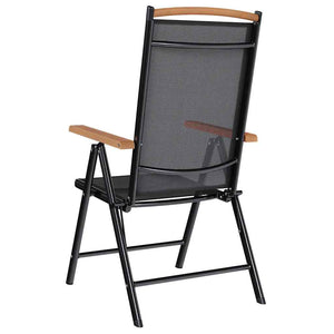 Klappbare Gartenstühle, 4er Set, Schwarz