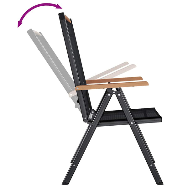 Klappbare Gartenstühle, 4er Set, Schwarz