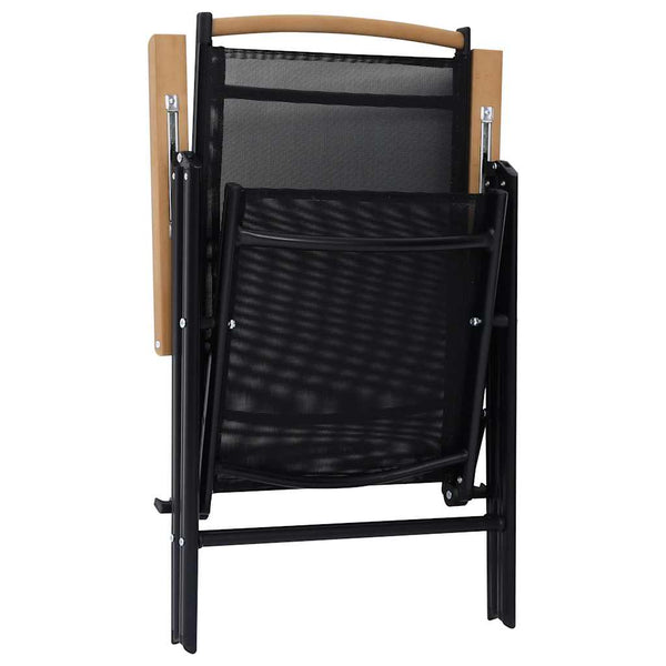 Klappbare Gartenstühle, 4er Set, Schwarz