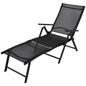 Klappbare Sonnenliege Aluminium Schwarz