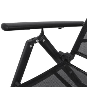 Klappbare Sonnenliege Aluminium Schwarz