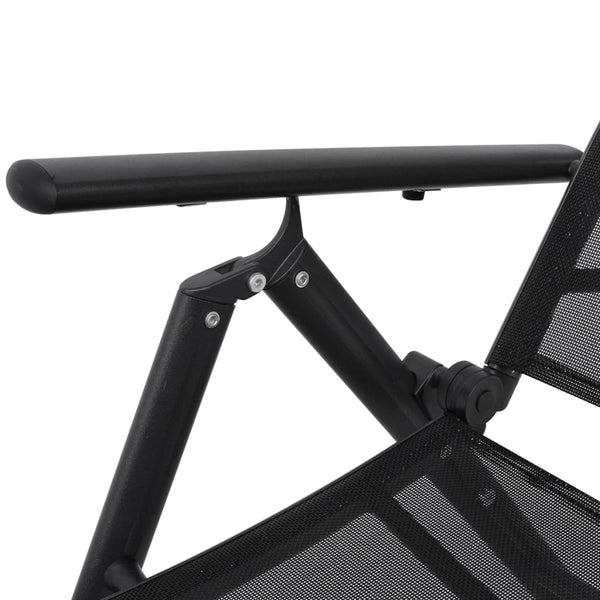 Klappbare Sonnenliege Aluminium Schwarz