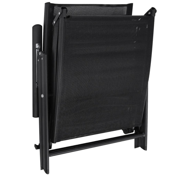 Klappbare Sonnenliege Aluminium Schwarz