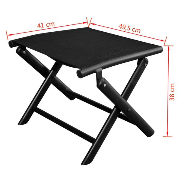 Klappbarer Fußhocker Schwarz