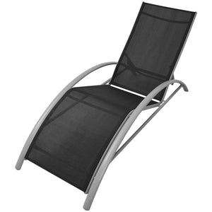 Schwarze Aluminium Sonnenliege