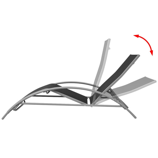 Schwarze Aluminium Sonnenliege