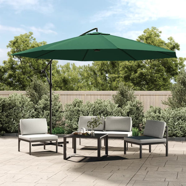 vidaXL Parasol déporté 3,5 m Vert
