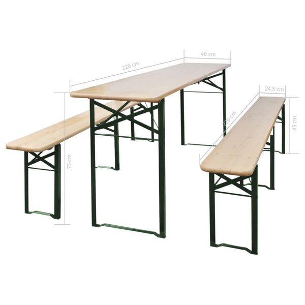 Klappbarer Biertisch mit 2 Bänken, 220cm