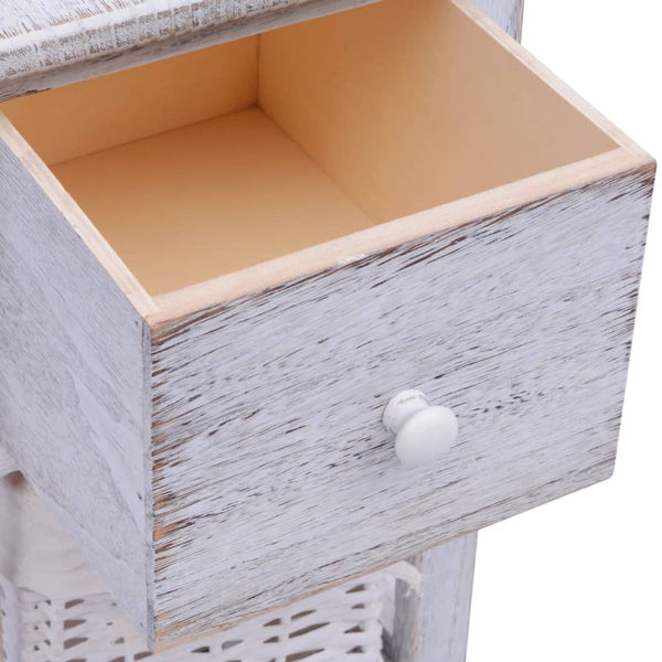 vidaXL Table de chevet en bois blanc