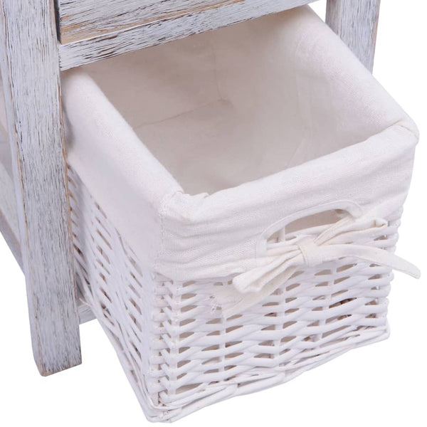 vidaXL Table de chevet en bois blanc