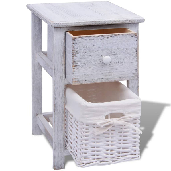 Nachttische 2er Set Holz Weiß