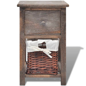 vidaXL Table de chevet en bois marron