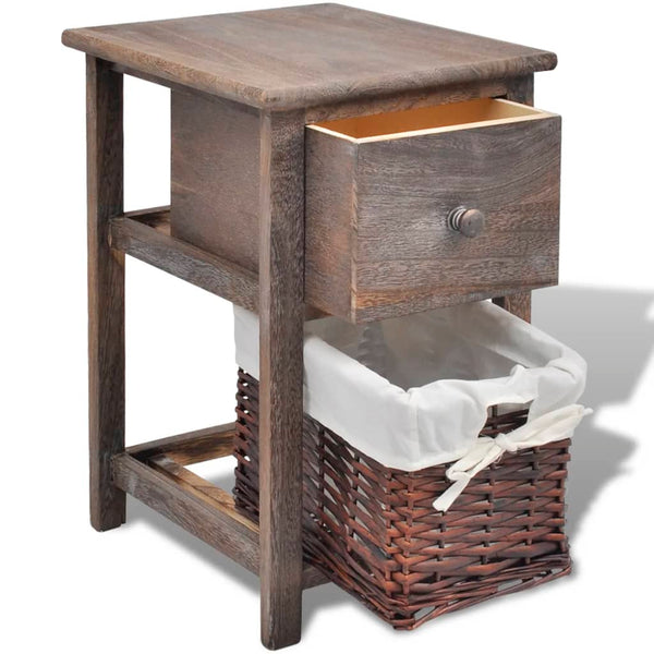 vidaXL Table de chevet en bois marron