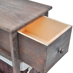 vidaXL Table de chevet en bois marron