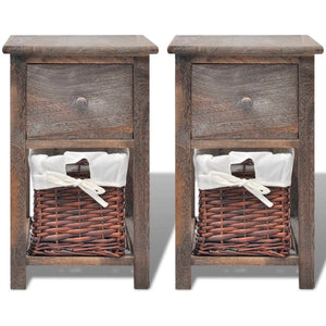 Nachttische 2er Set Holz Braun