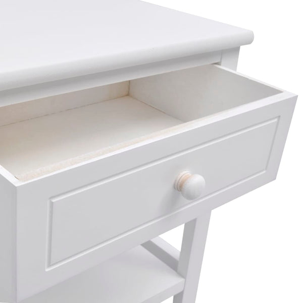 vidaXL Table de chevet en bois blanc