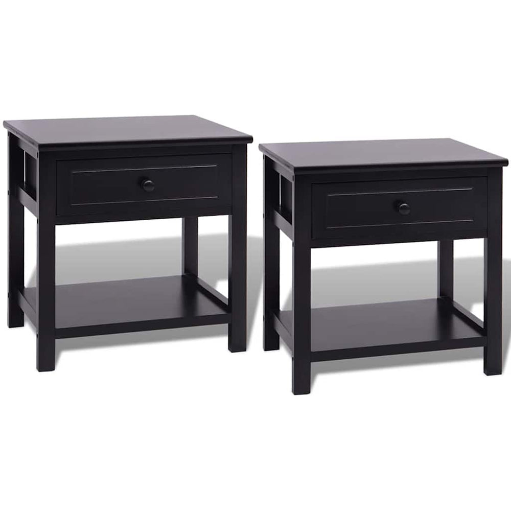 Nachttische 2er Set Holz Schwarz