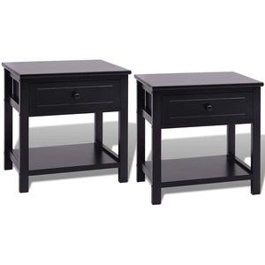 Nachttische 2er Set Holz Schwarz