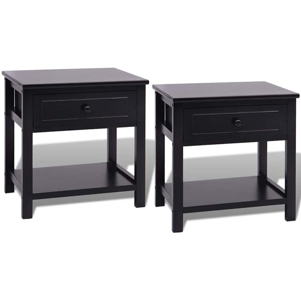 Nachttische 2er Set Holz Schwarz