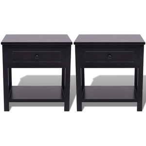 Nachttische 2er Set Holz Schwarz
