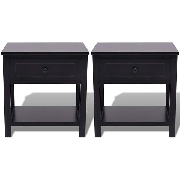Nachttische 2er Set Holz Schwarz