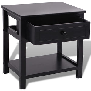 Nachttische 2er Set Holz Schwarz