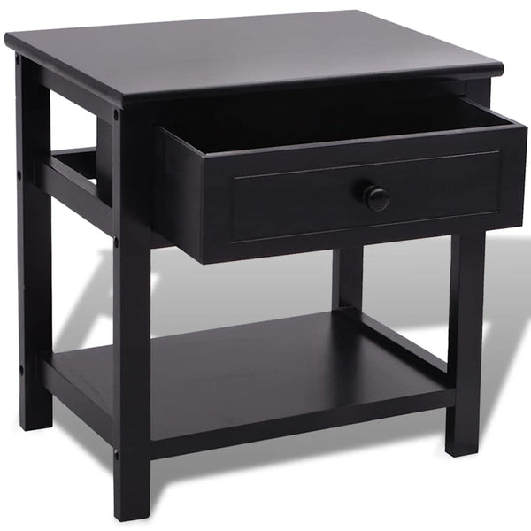 Nachttische 2er Set Holz Schwarz