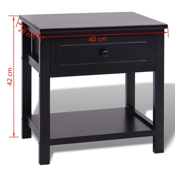 Nachttische 2er Set Holz Schwarz