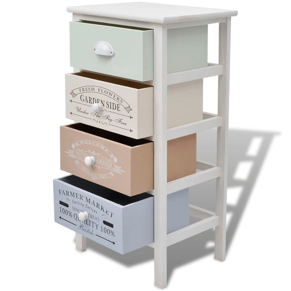 Beistellschrank Holz mit 4 Schubladen