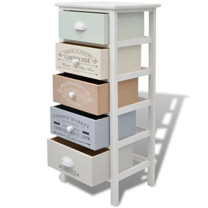 Beistellschrank Holz mit 5 Schubladen