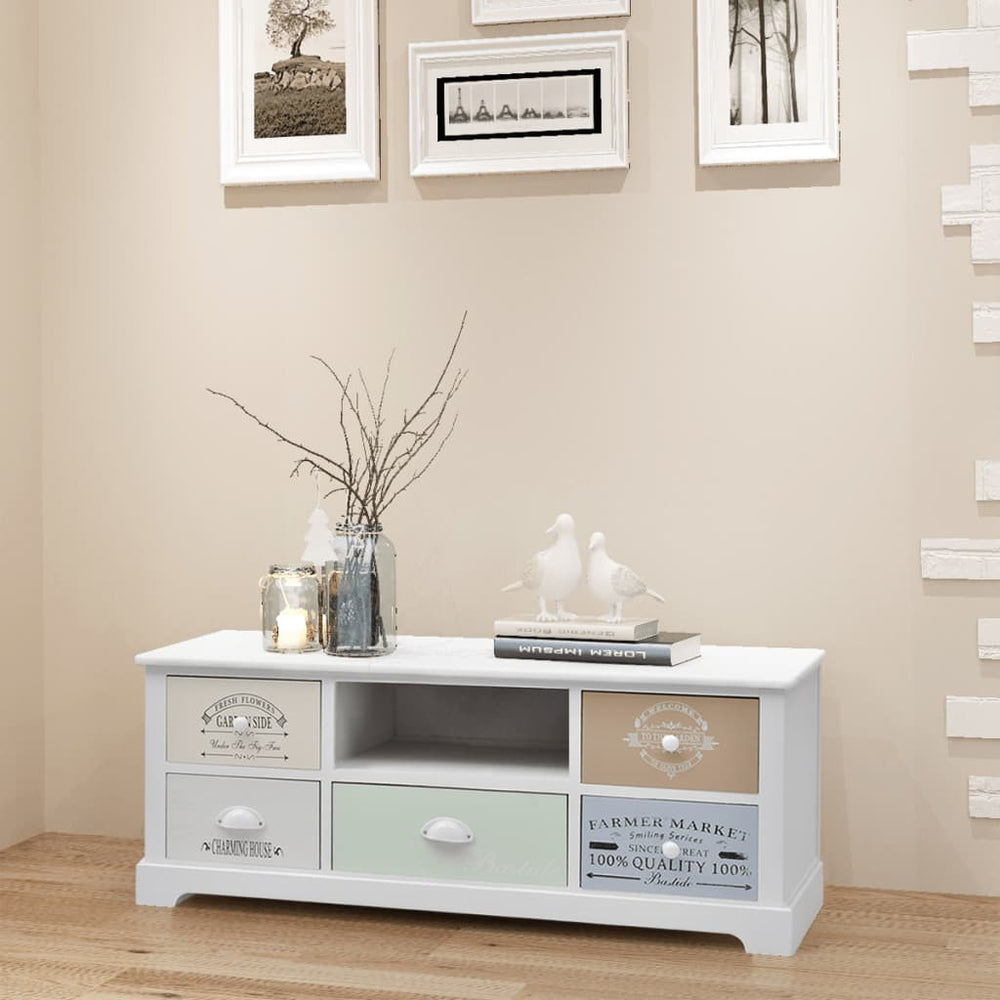vidaXL Meuble TV style français bois
