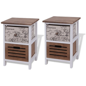 vidaXL Tables de chevet 2 pcs bois