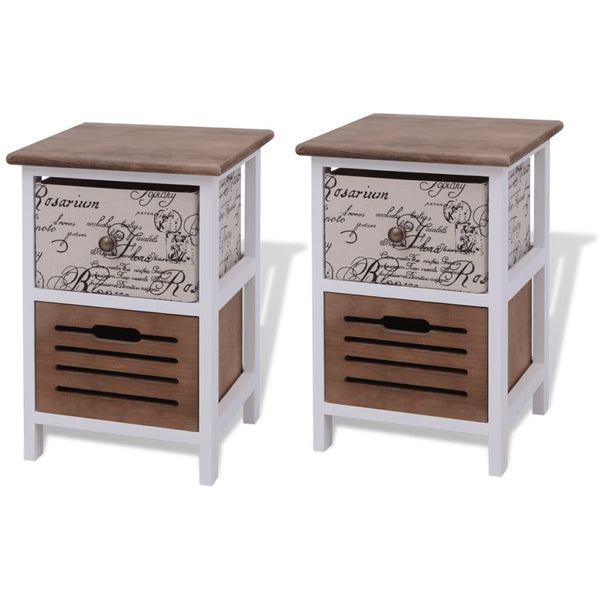 vidaXL Tables de chevet 2 pcs bois