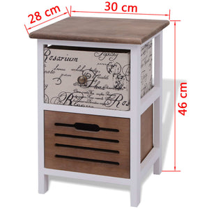 vidaXL Tables de chevet 2 pcs bois