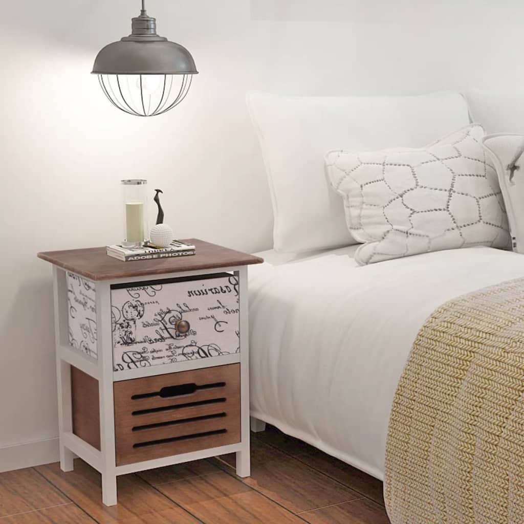 vidaXL Tables de chevet 2 pcs bois