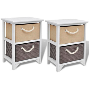 vidaXL Tables de chevet 2 pcs bois