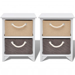vidaXL Tables de chevet 2 pcs bois