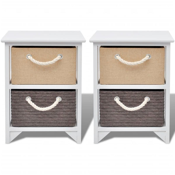 vidaXL Tables de chevet 2 pcs bois