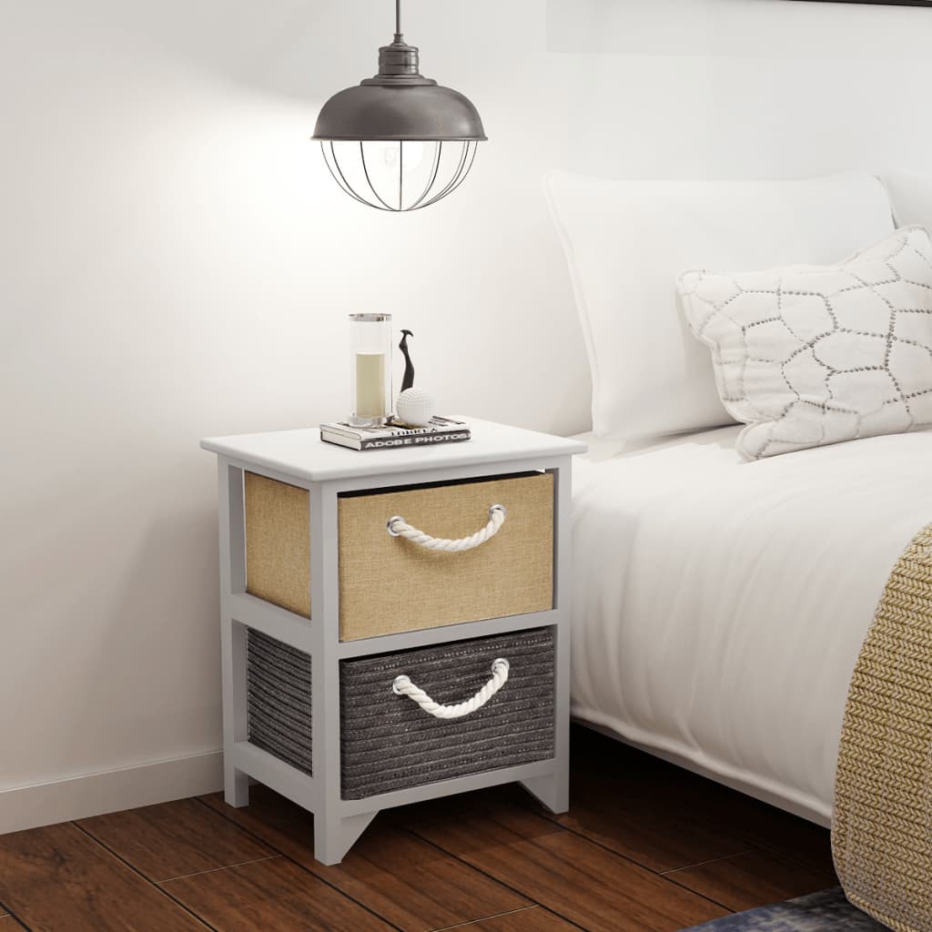 vidaXL Tables de chevet 2 pcs bois