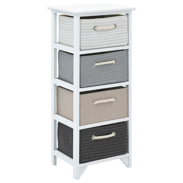 vidaXL Meuble d'appoint avec 4 paniers en bois
