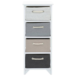 vidaXL Meuble d'appoint avec 4 paniers en bois