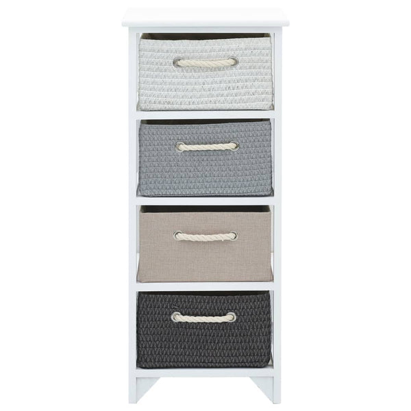 vidaXL Meuble d'appoint avec 4 paniers en bois