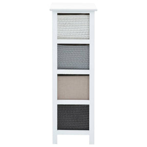 vidaXL Meuble d'appoint avec 4 paniers en bois