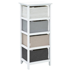vidaXL Meuble d'appoint avec 4 paniers en bois