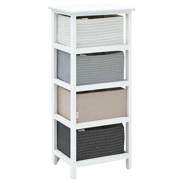 vidaXL Meuble d'appoint avec 4 paniers en bois